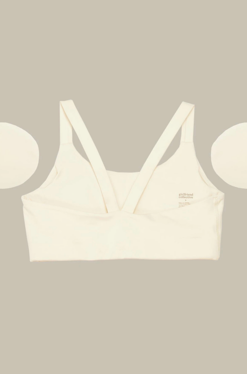 GIRLFRIEND COLLECTIVE Lou V-Back Bra Ivory FINAL SALE