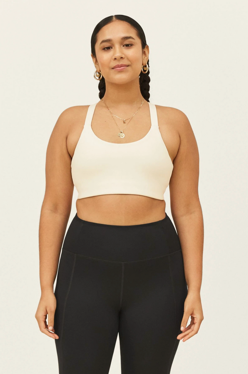 GIRLFRIEND COLLECTIVE Lou V-Back Bra Ivory FINAL SALE