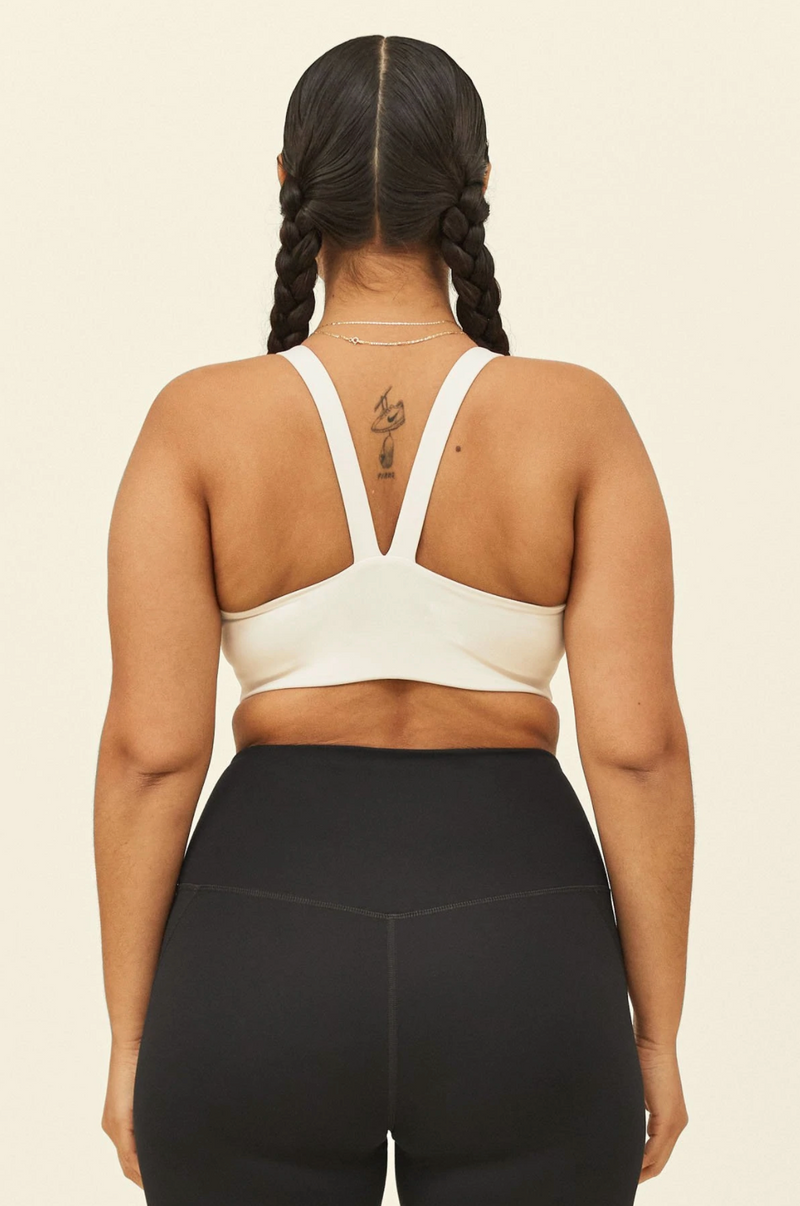 GIRLFRIEND COLLECTIVE Lou V-Back Bra Ivory FINAL SALE