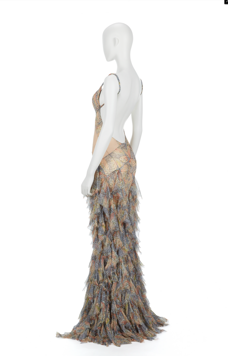 Alexander McQueen SS 2004 Deliverance RTW Dragonfly Stained Glass Skirt (38)