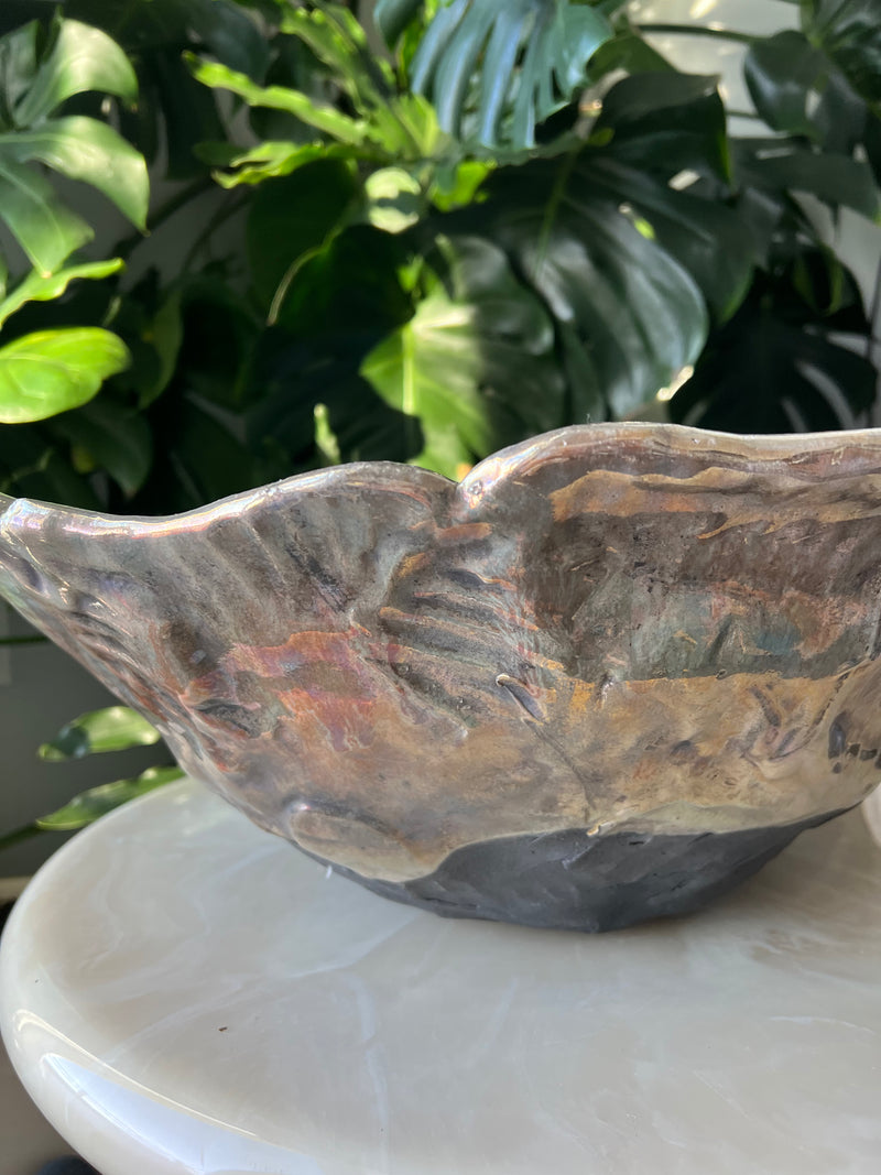 Tony Evans Raku 2 Signed XL Bowl