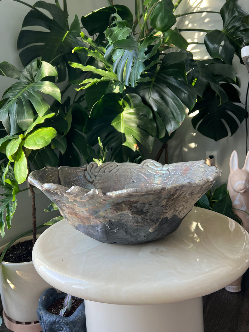 Tony Evans Raku 2 Signed XL Bowl